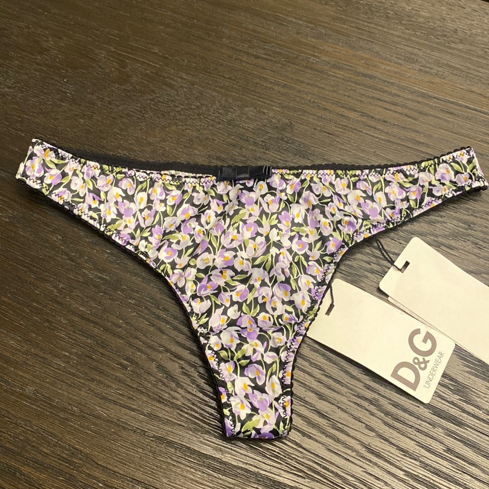 Dolce & Gabban purple floral thong
